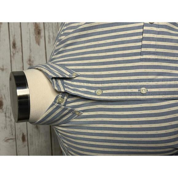 Vintage Ralph Lauren Chaps cotton/linen striped button-down shirt Size 16 1/2 - Picture 2 of 8